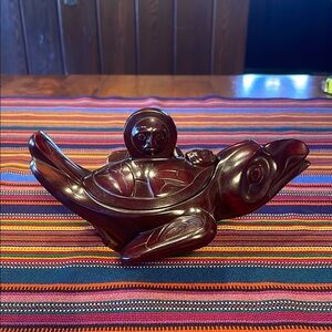 Raven Spirit Box by Boma Canada Resin Rosewood Stain VGUC